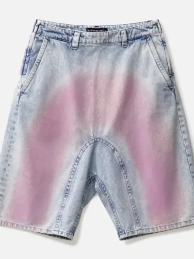 Y/PROJECT Men's Ice Blue Souffle Denim Shorts