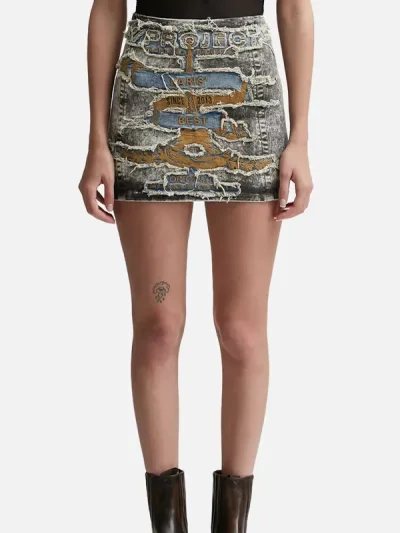 Y/PROJECT Women's Black Paris Best Patch Denim Mini Skirt
