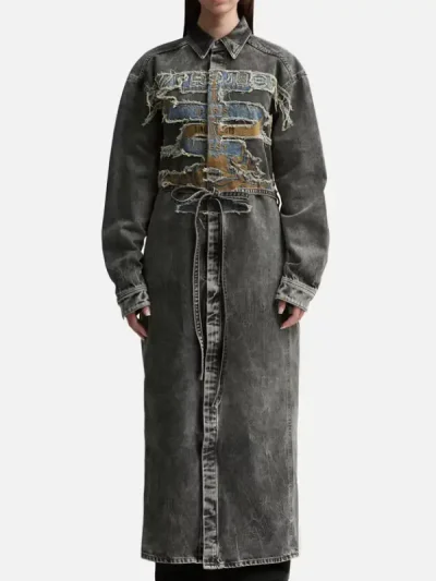 Y/PROJECT Women's Black Paris Best Patch Denim Shirt Dress