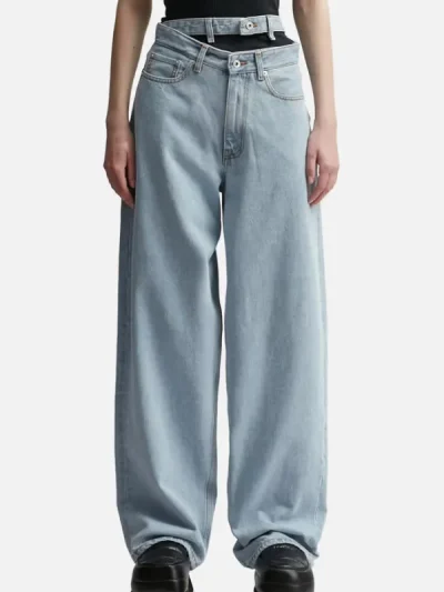Y/PROJECT Women's Ice Blue Multi Waistband Jeans