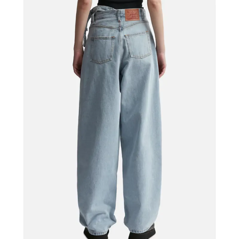Y/PROJECT Women's Ice Blue Multi Waistband Jeans Back