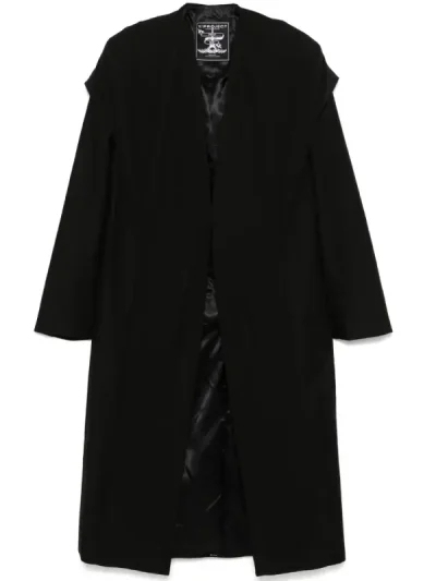 Y/Project Black Draped-Detail Coat