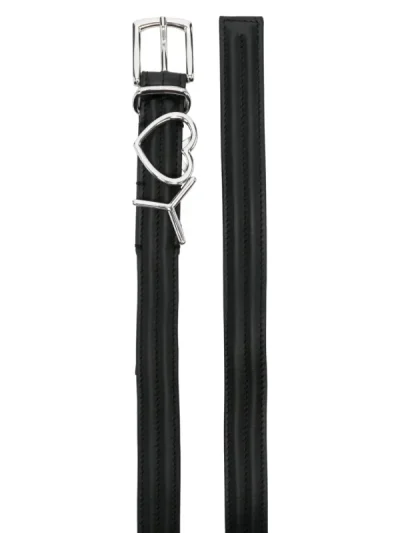 Y/Project Black Heart Logo-Plaque Leather Belt View