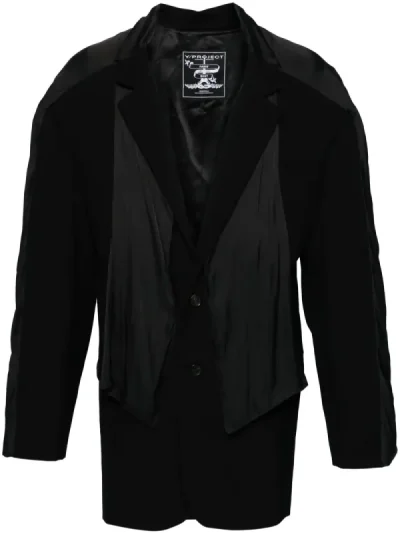 Y/Project Black Scarf-Detail Single-Breasted Blazer