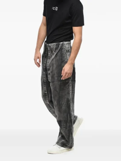 Y/Project Black Washed Wide-Leg Trousers Look