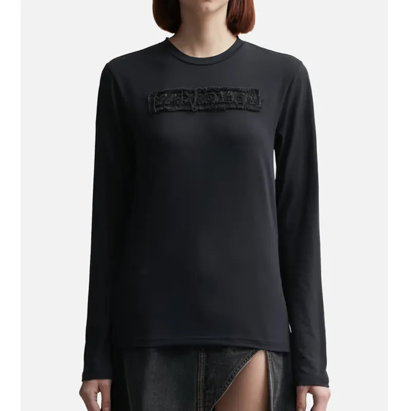 Y/Project Black Women's Patch Second Skin L/S Shirt