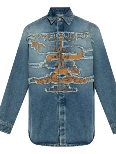 Y/Project Blue Distressed Denim Shirt