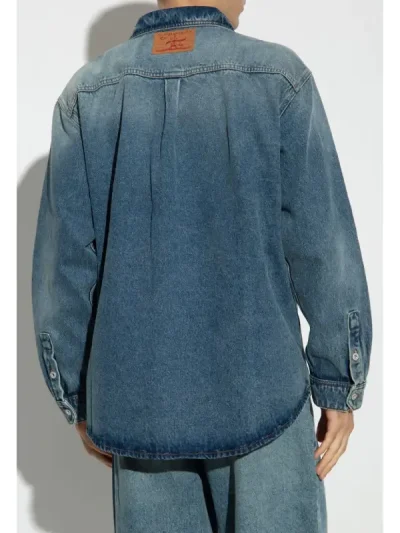 Y/Project Blue Distressed Denim Shirt Back
