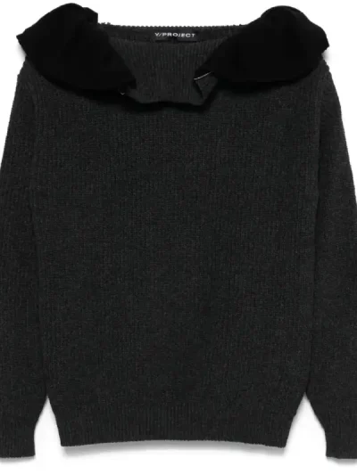 Y/Project Dark Grey Zip Hooded Sweater