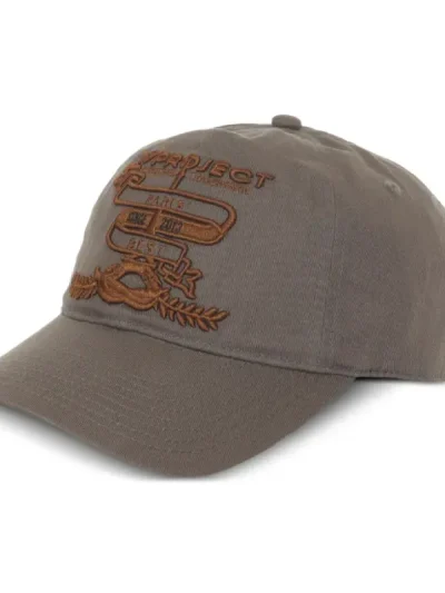 Y/Project Khakhi Logo-Embroidered Cap Look
