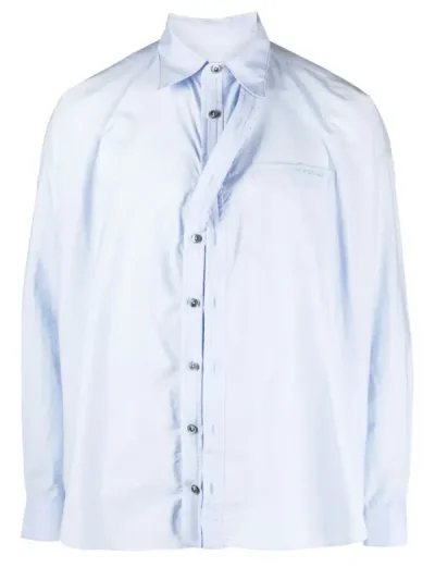 Y/Project Light Blue Asymmetric Cotton-Blend Shirt