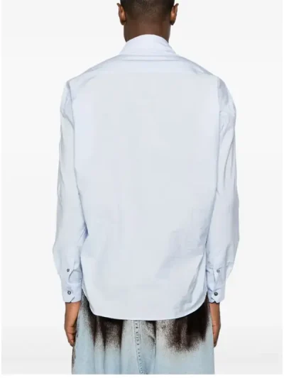 Y/Project Light Blue Asymmetric Cotton-Blend Shirt Back