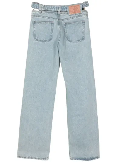 Y/Project Light Blue Belted Wide-Leg Jeans Back