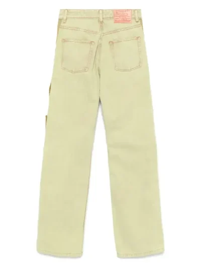 Y/Project Light Green Panelled Straight Jeans Back