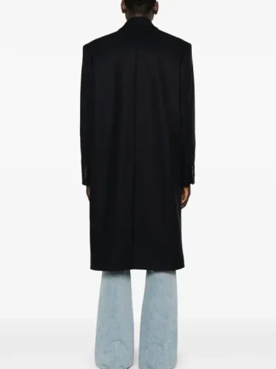 Y/Project Navy Blue Double-Front Coat Back