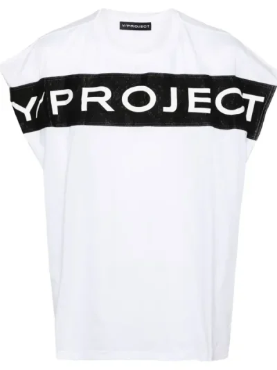 Y/Project Optic White Logo-Print Cotton Tank Top