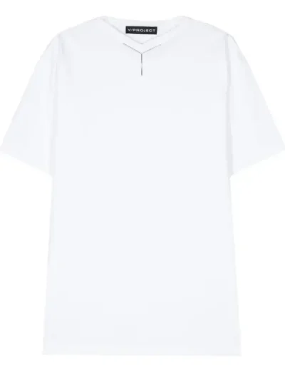 Y/Project White Logo-Appliqué Cotton T-Shirt