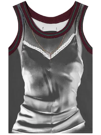 Y/Project Black/Bordeaux Trompe L'Oeil Lingerie Tank Top