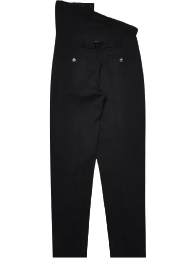 Y/Project Black Classic Asymmetric Waist Trousers Back