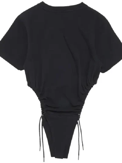 Y/Project Black Classic Ruched Body T-Shirt Back