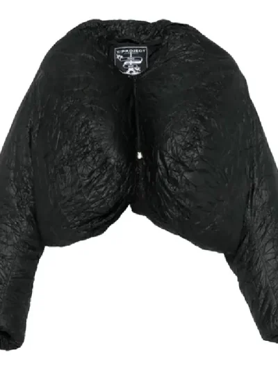 Y/Project Black Cropped Puffer Jacket