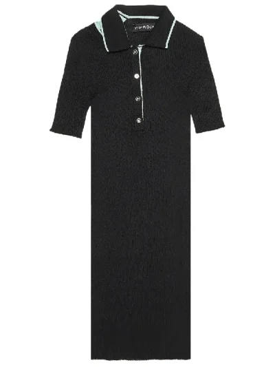 Y/Project Black Double Collar Polo Dress