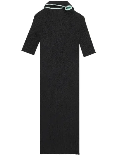 Y/Project Black Double Collar Polo Dress Back