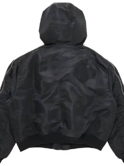 Y/Project Black Insert Hood Padded Bomber Jacket Back