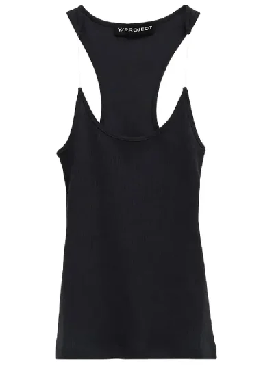 Y/Project Black Invisible Strap Tank Top