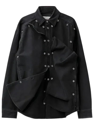 Y/Project Black Snap Off Denim Shirt