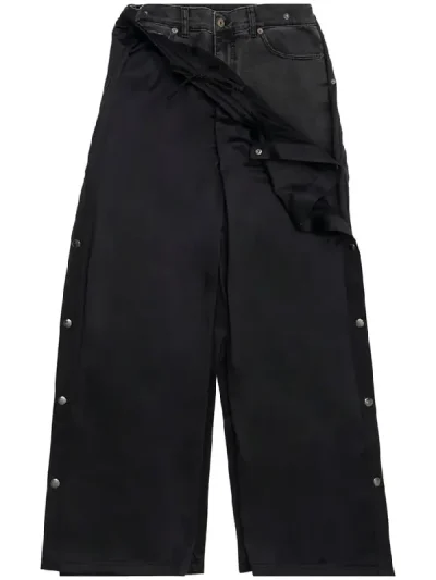 Y/Project Black Snap Off Denim Track Pants Inner View