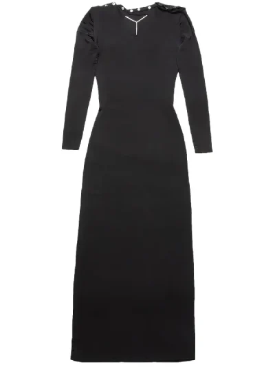 Y/Project Black Snap Off Long-Sleeve Dress Back
