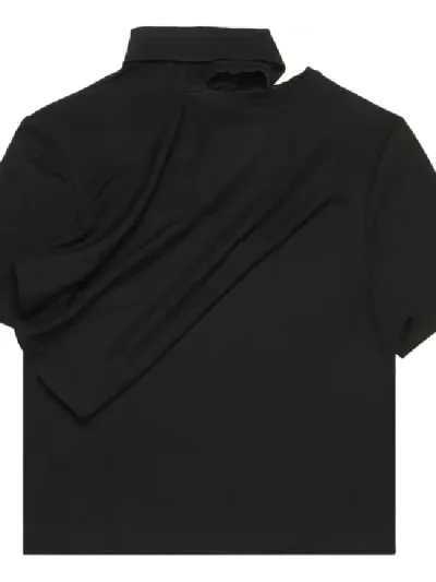 Y/Project Black Twisted Double Collar Polo Back