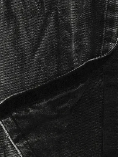 Y/Project Black Vertical Whiskers Velcro Denim Jacket Close