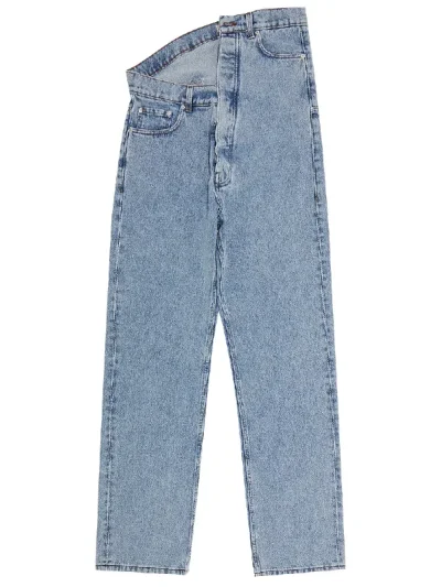 Y/Project Blue Evergreen Asymmetric Waist Jeans