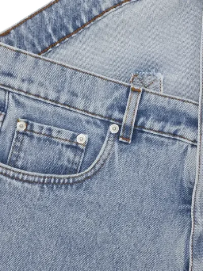 Y/Project Blue Evergreen Asymmetric Waist Jeans Close