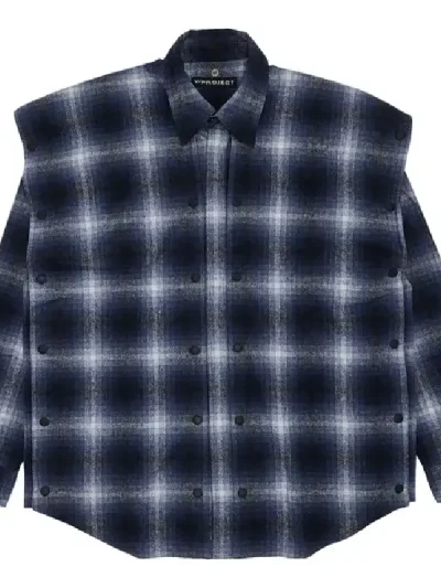 Y/Project Blue/Grey Snap Off Panel Hood Overshirt