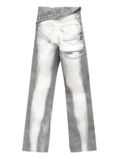 Y/Project Blue/White Body Morph Asymmetric Jeans Back