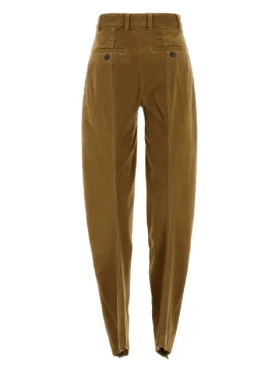 Y/Project Brown Velvet Stretch Pants Back