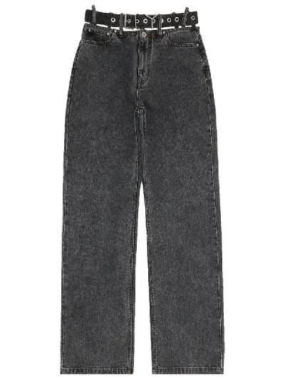 Grey Y Belt Jeans