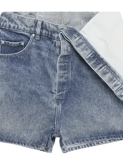 Y/Project Ice Blue Classic Asymmetric Waist Shorts