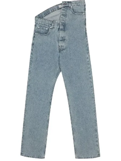 Y/Project Ice Blue Evergreen Asymmetric Waist Jeans