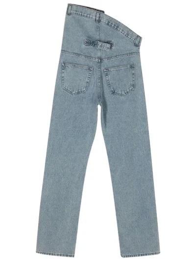 Y/Project Ice Blue Evergreen Asymmetric Waist Jeans Back