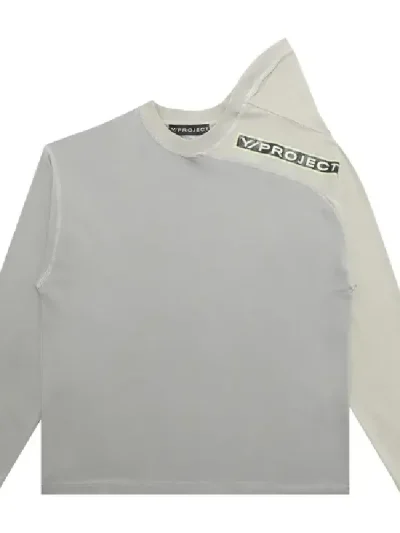 Khaki/Beige Clip Shoulder Long-Sleeve T-Shirt