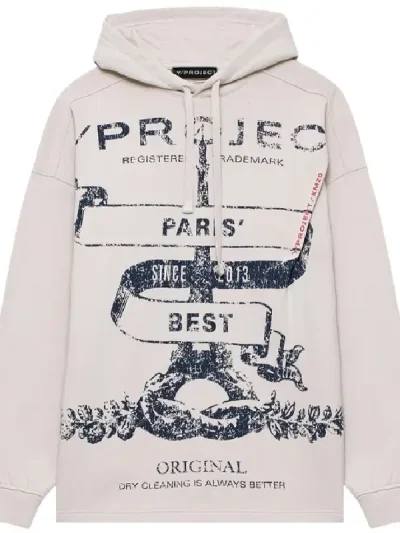 Y/Project Light Beige Paris Best Printed Hoodie