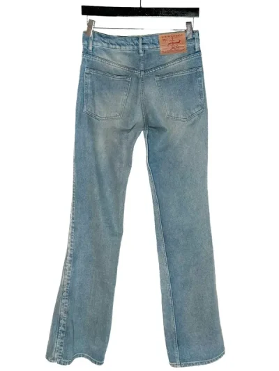 Y/Project Light Sand Blue Hook And Eye Slim Jeans Back