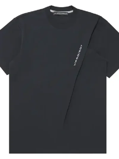 Y/Project Navy Pinched Logo T-Shirt