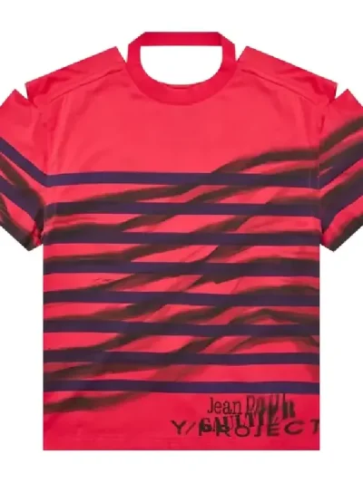 Y/Project Pink/Blue Mariniere Convertible T-Shirt