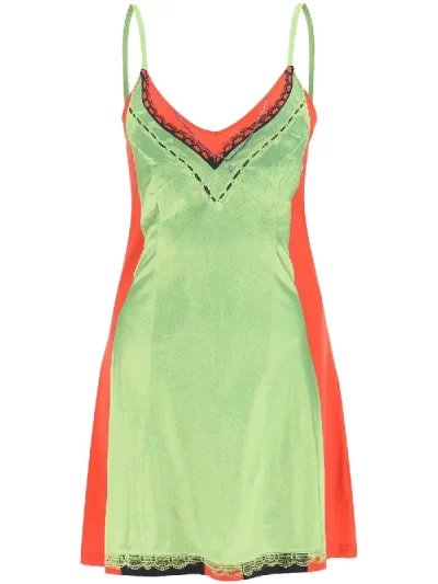 Y/Project Pink/Orange Trompe L'Oeil Y Belt Denim Maxi Dress