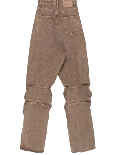 Y/Project Pink Whiskers Draped Cuff Jeans Back